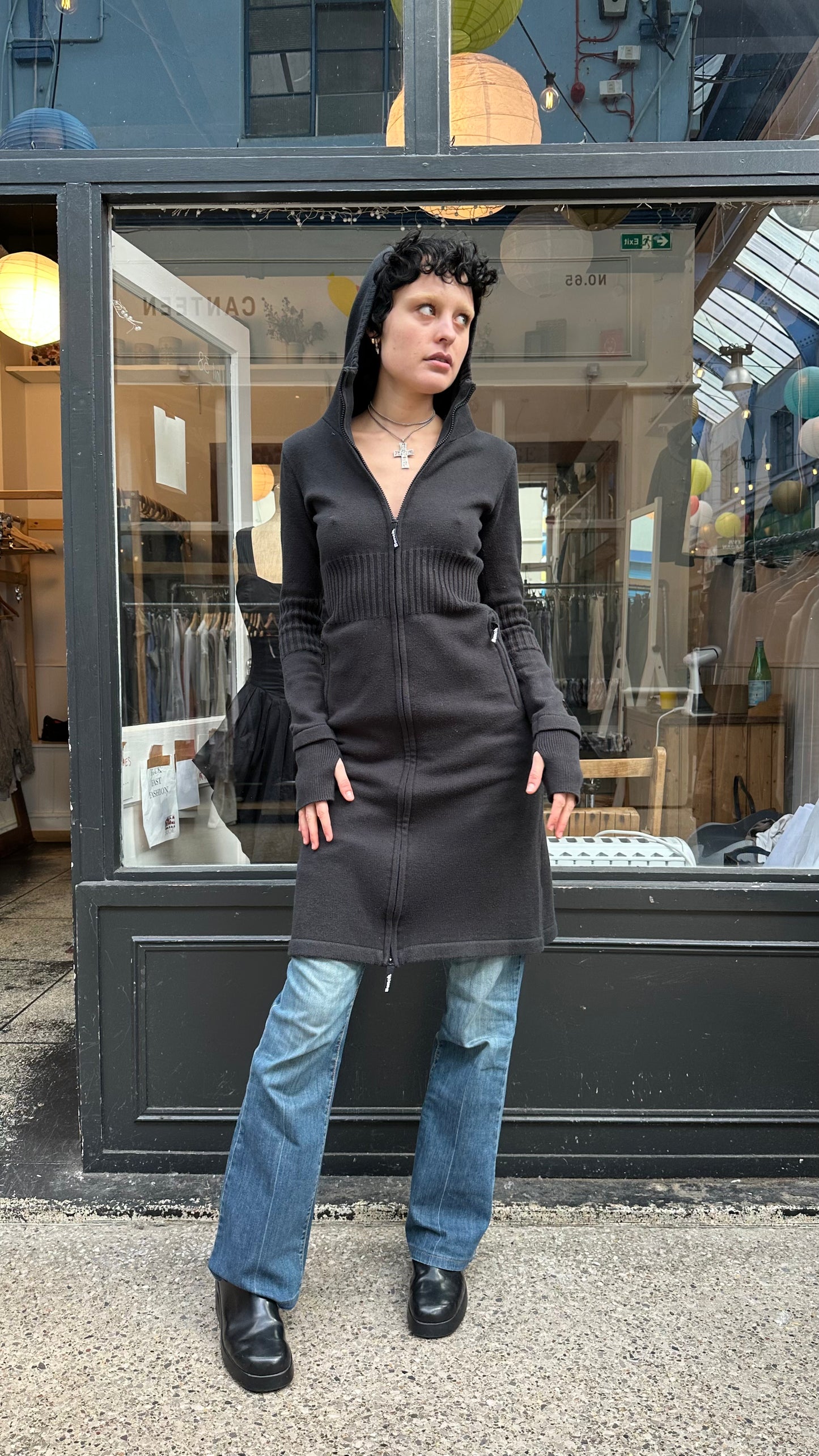Bench long zip up cardigan