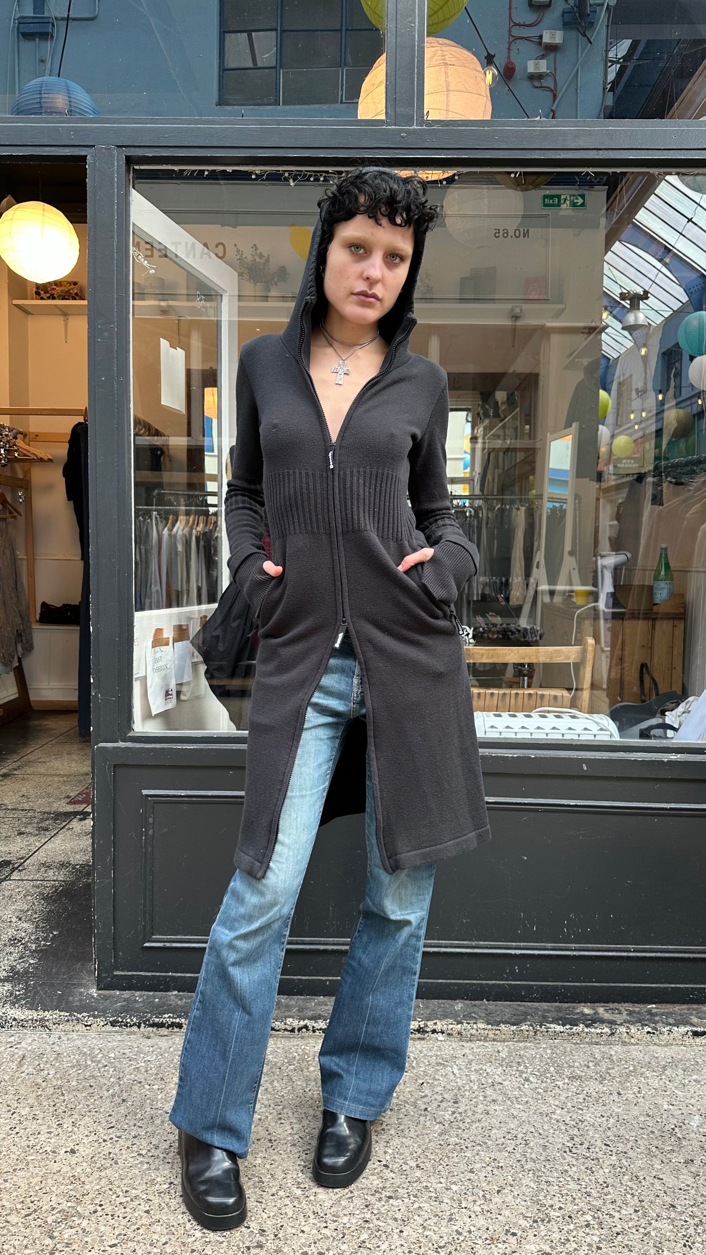 Bench long zip up cardigan