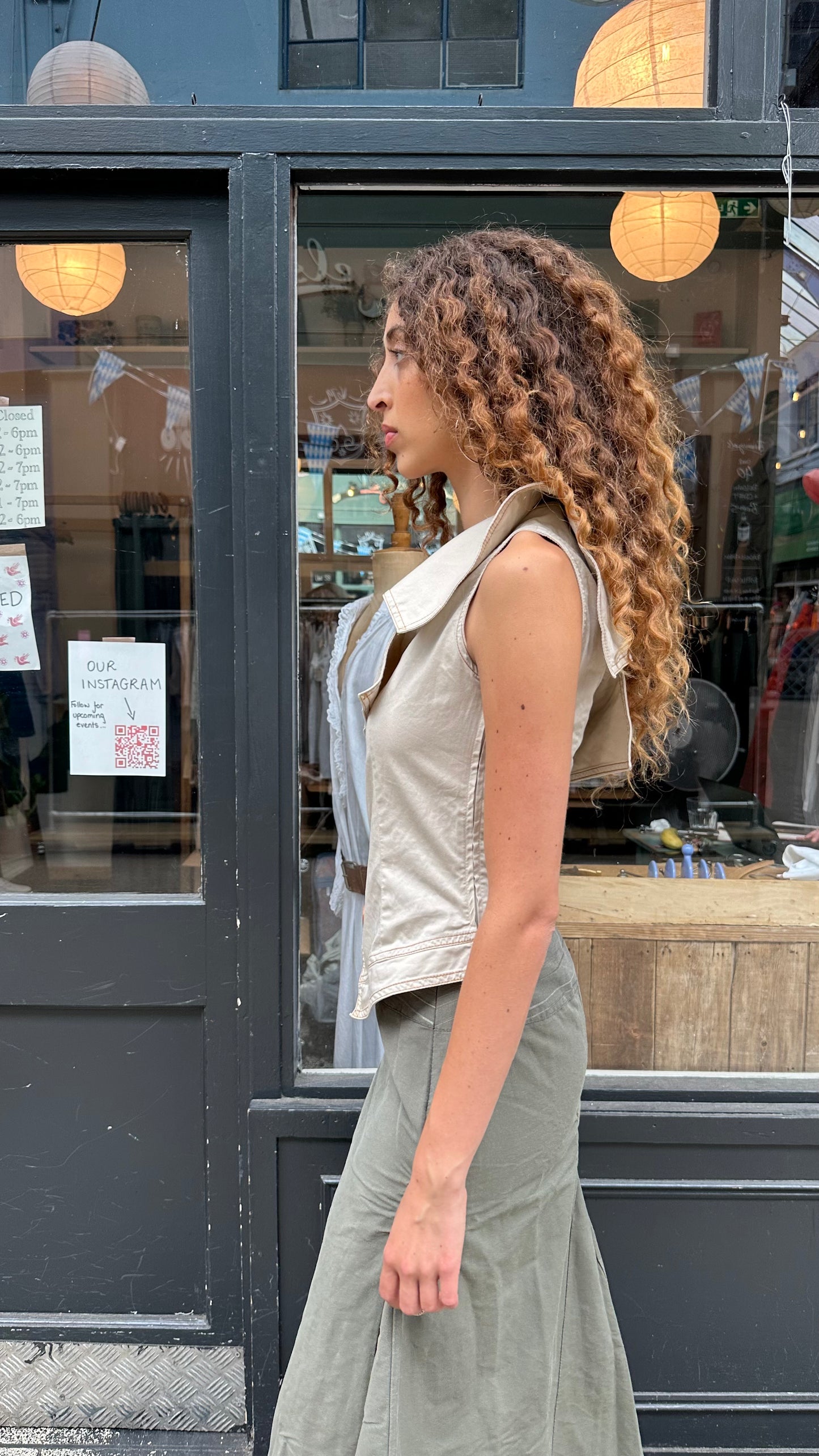Deconstructed trench coat top