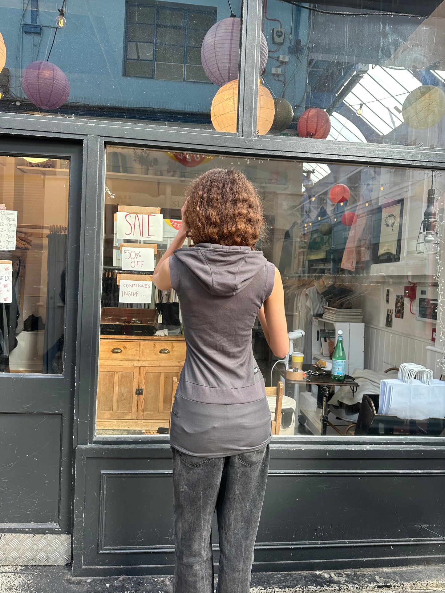 Grey hooded tunic