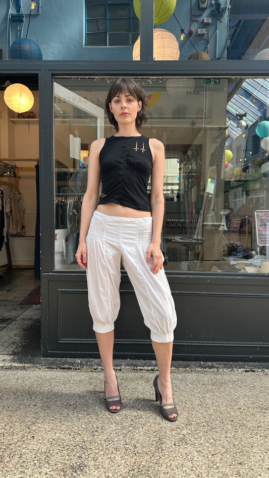 White harem balloon trousers