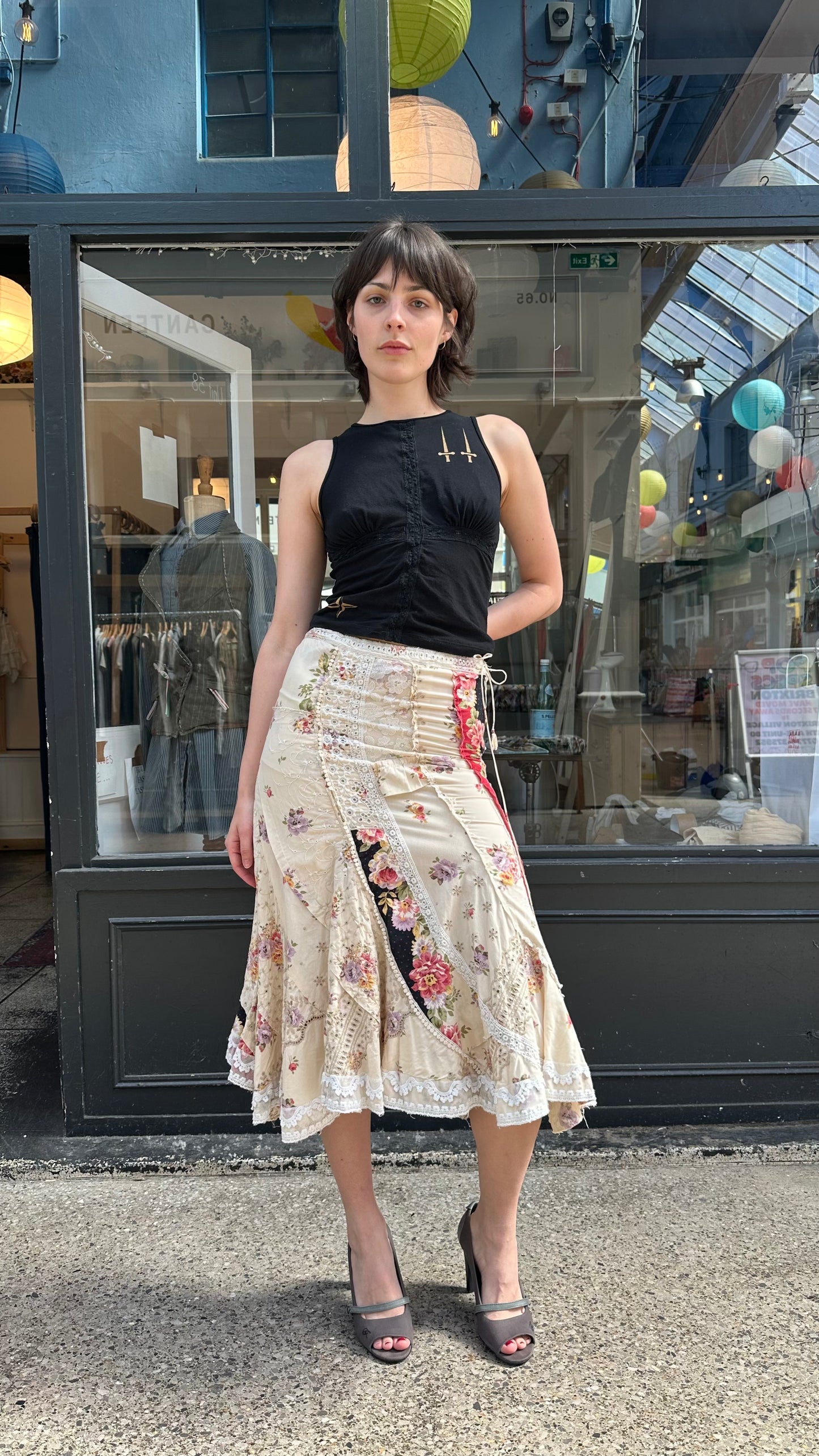 Floral peasant skirt