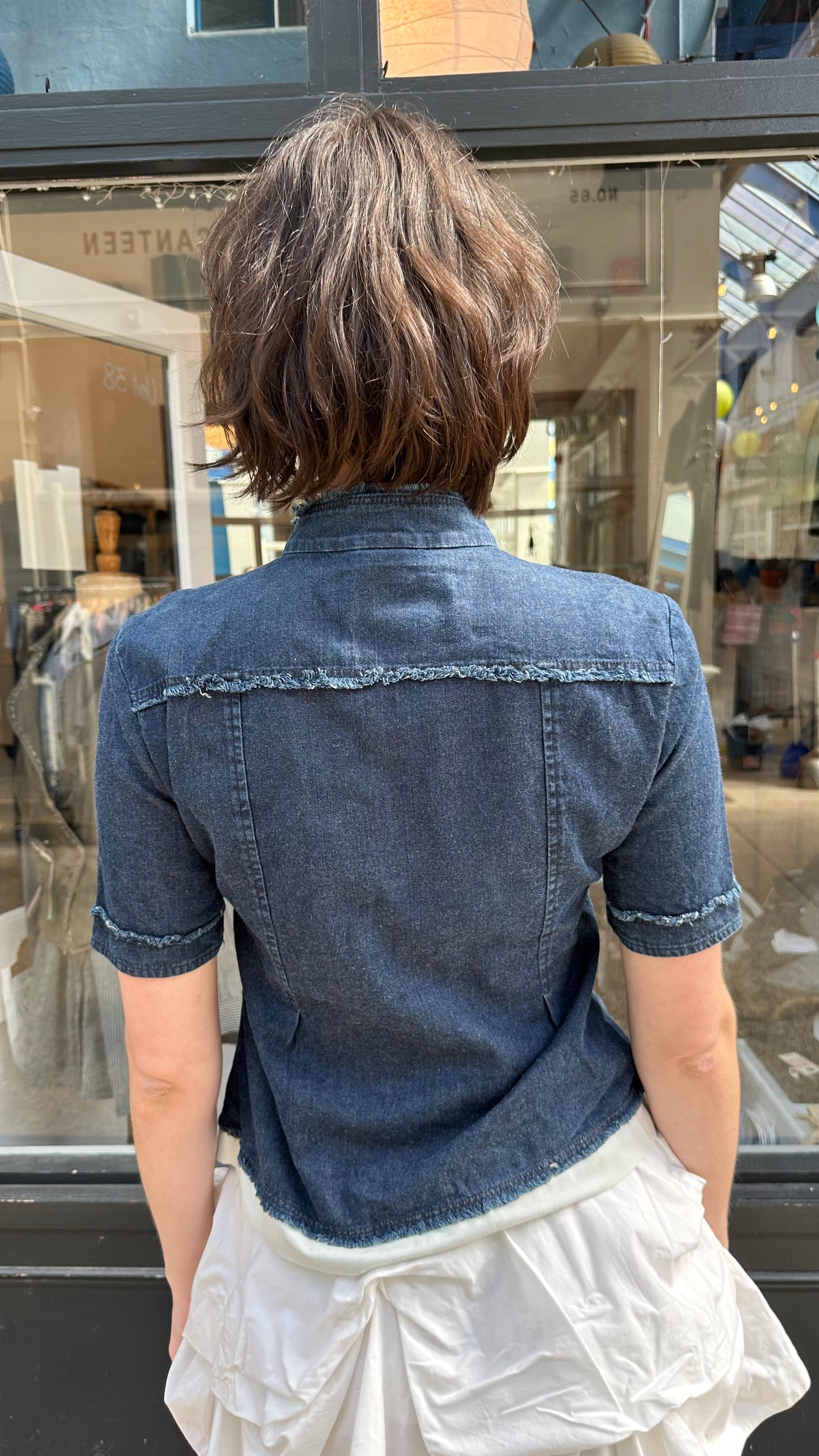 Diesel denim zip up top