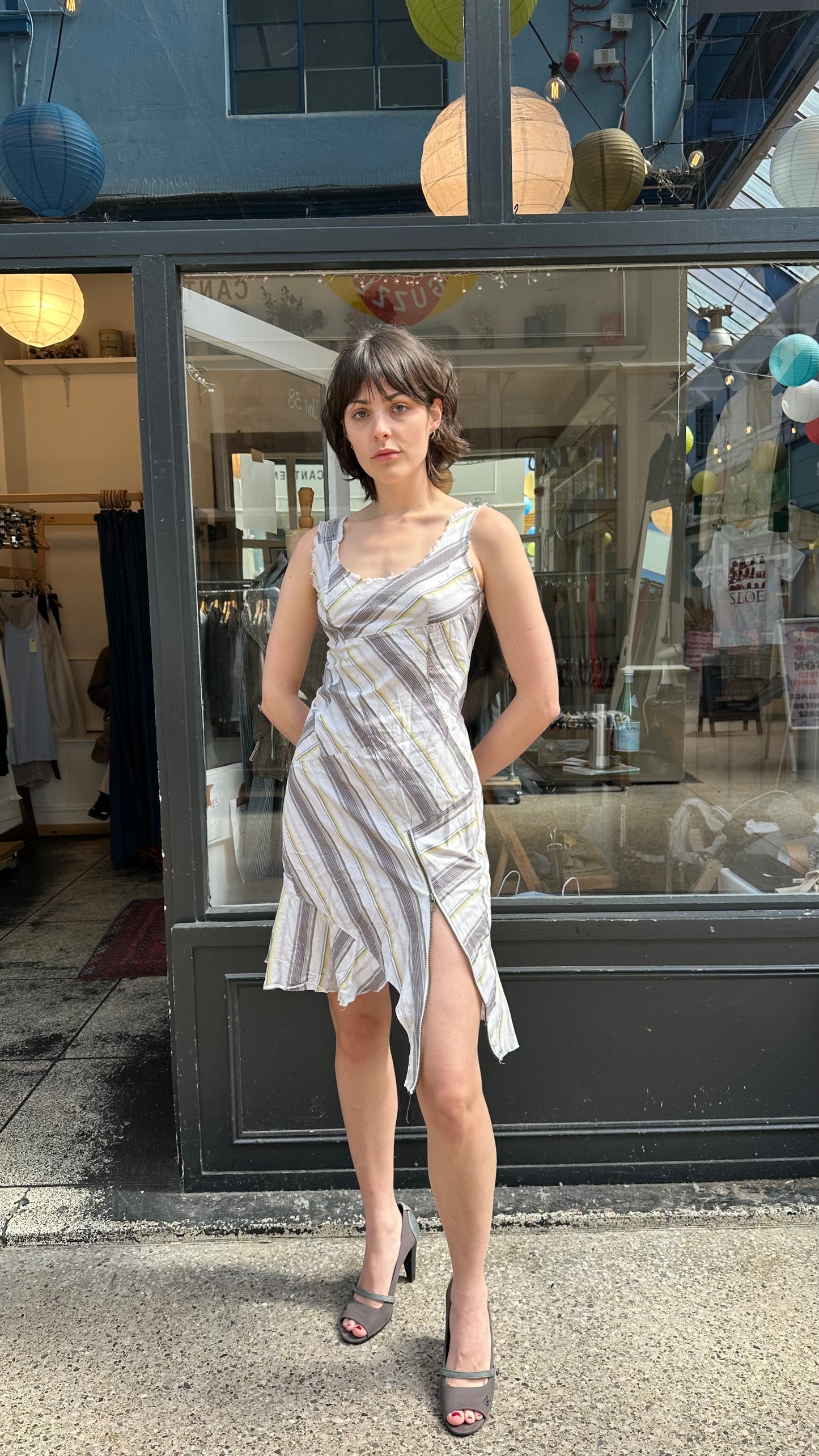 Striped cotton dress