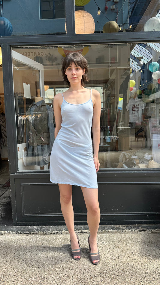 Baby blue mini slip dress