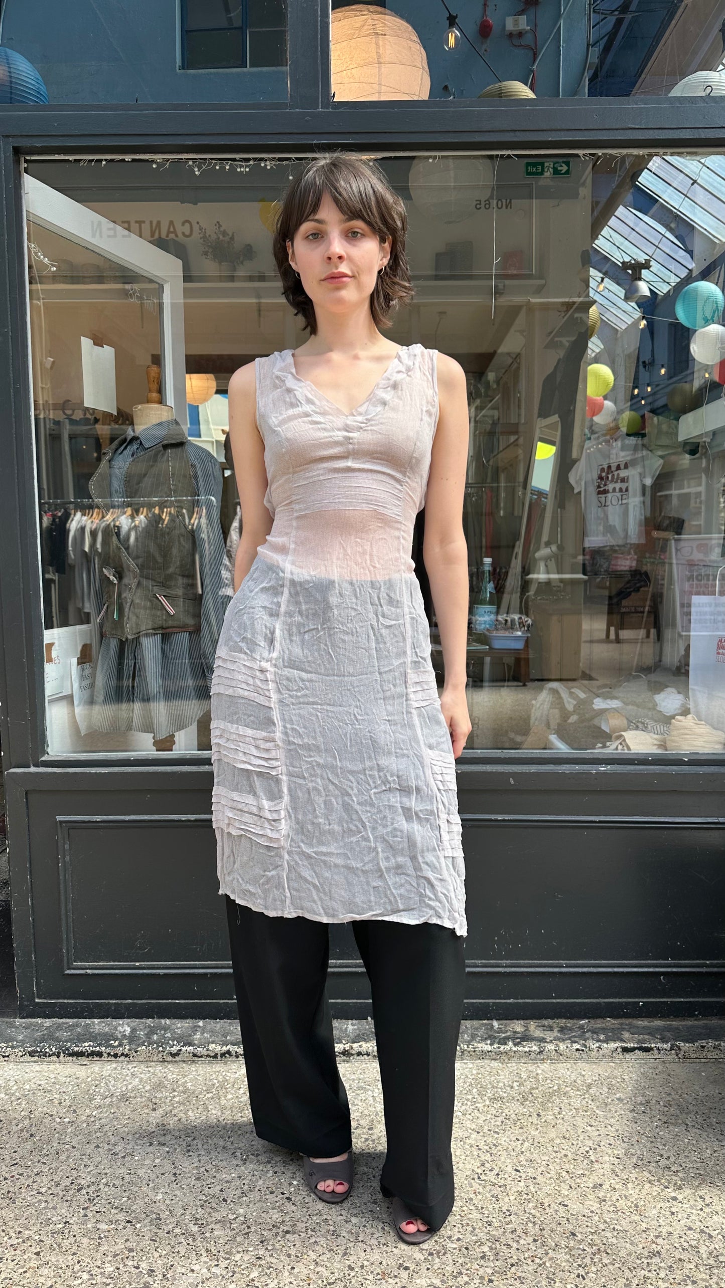 Grey chiffon dress