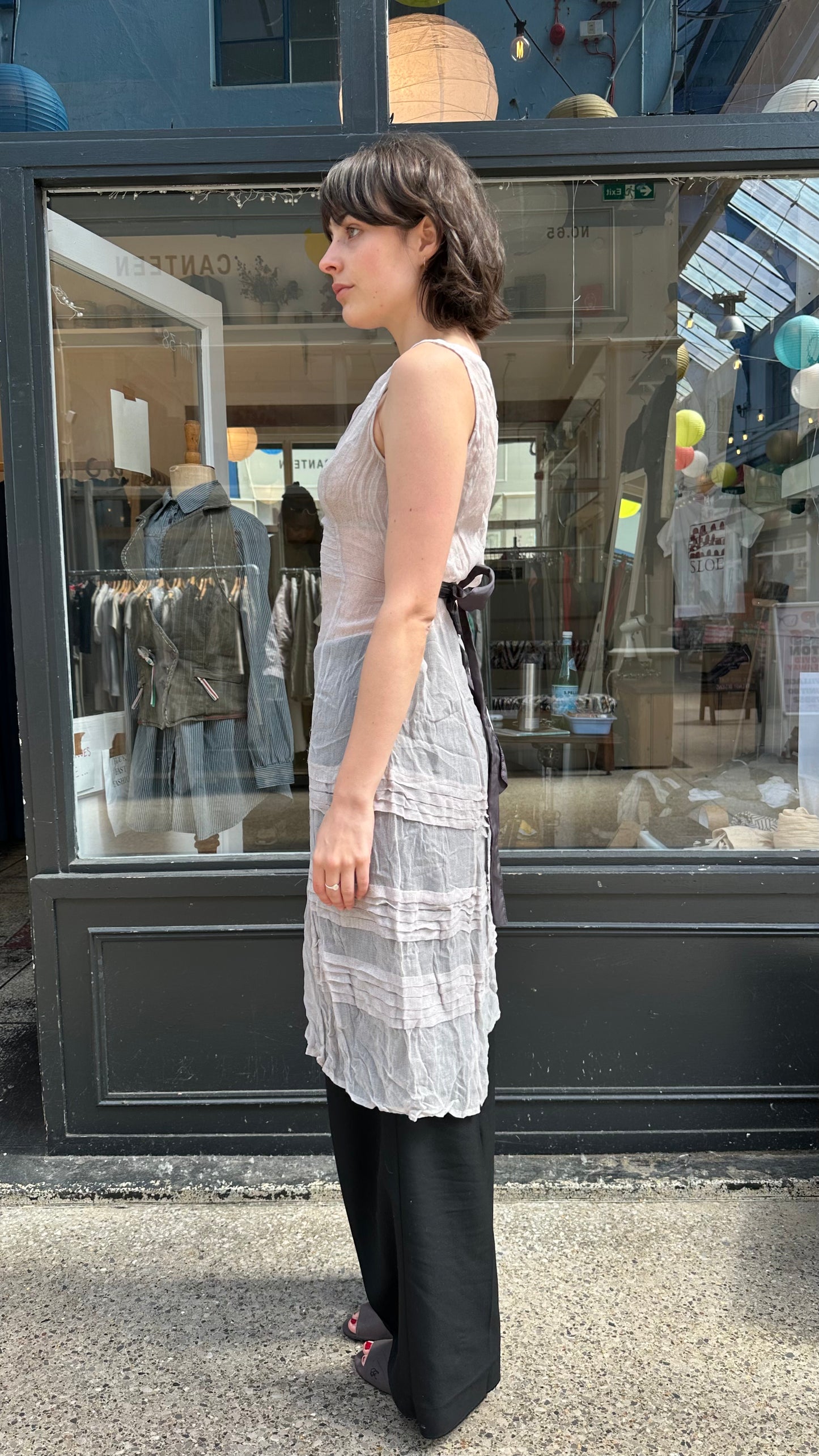 Grey chiffon dress