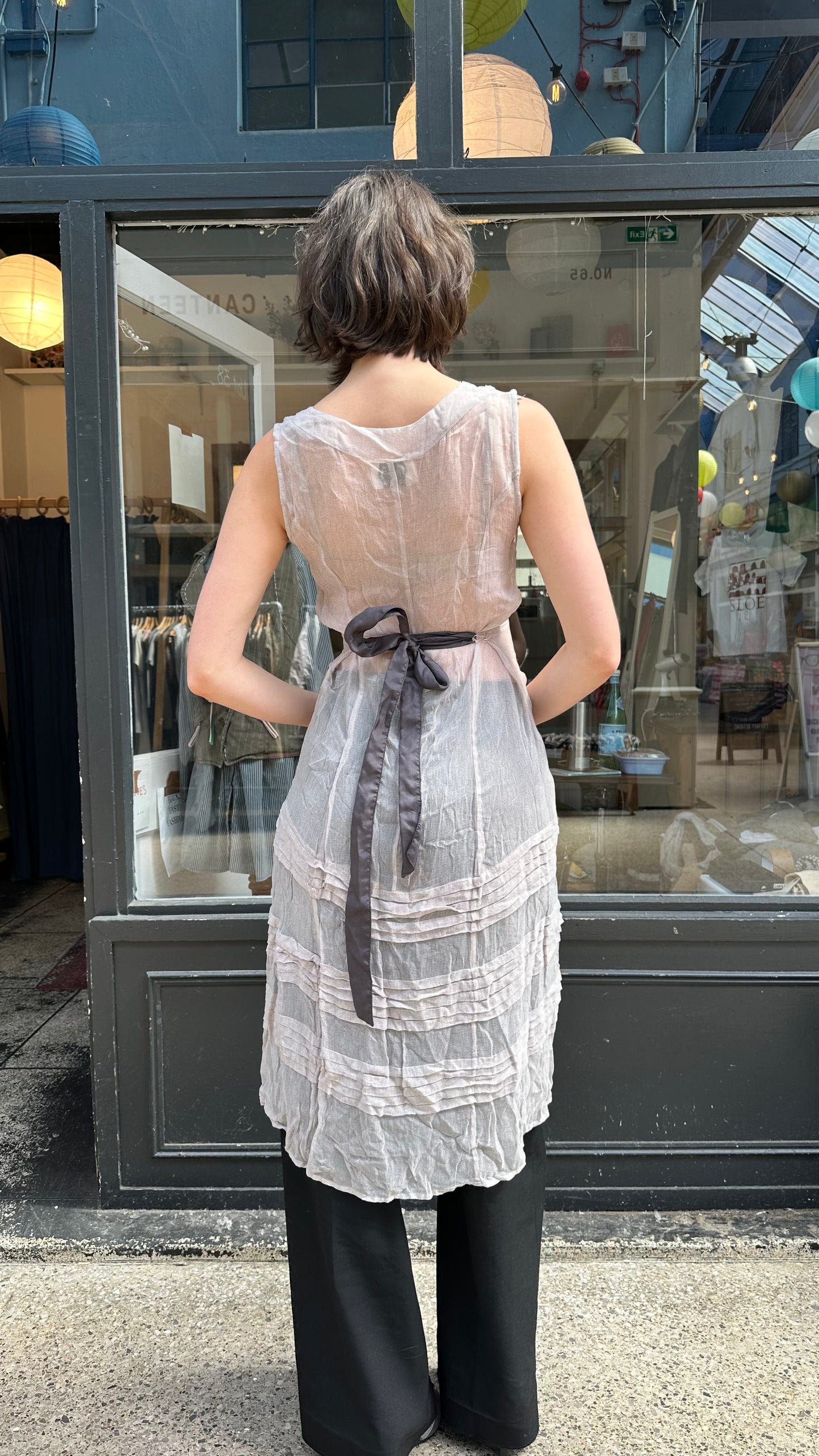 Grey chiffon dress