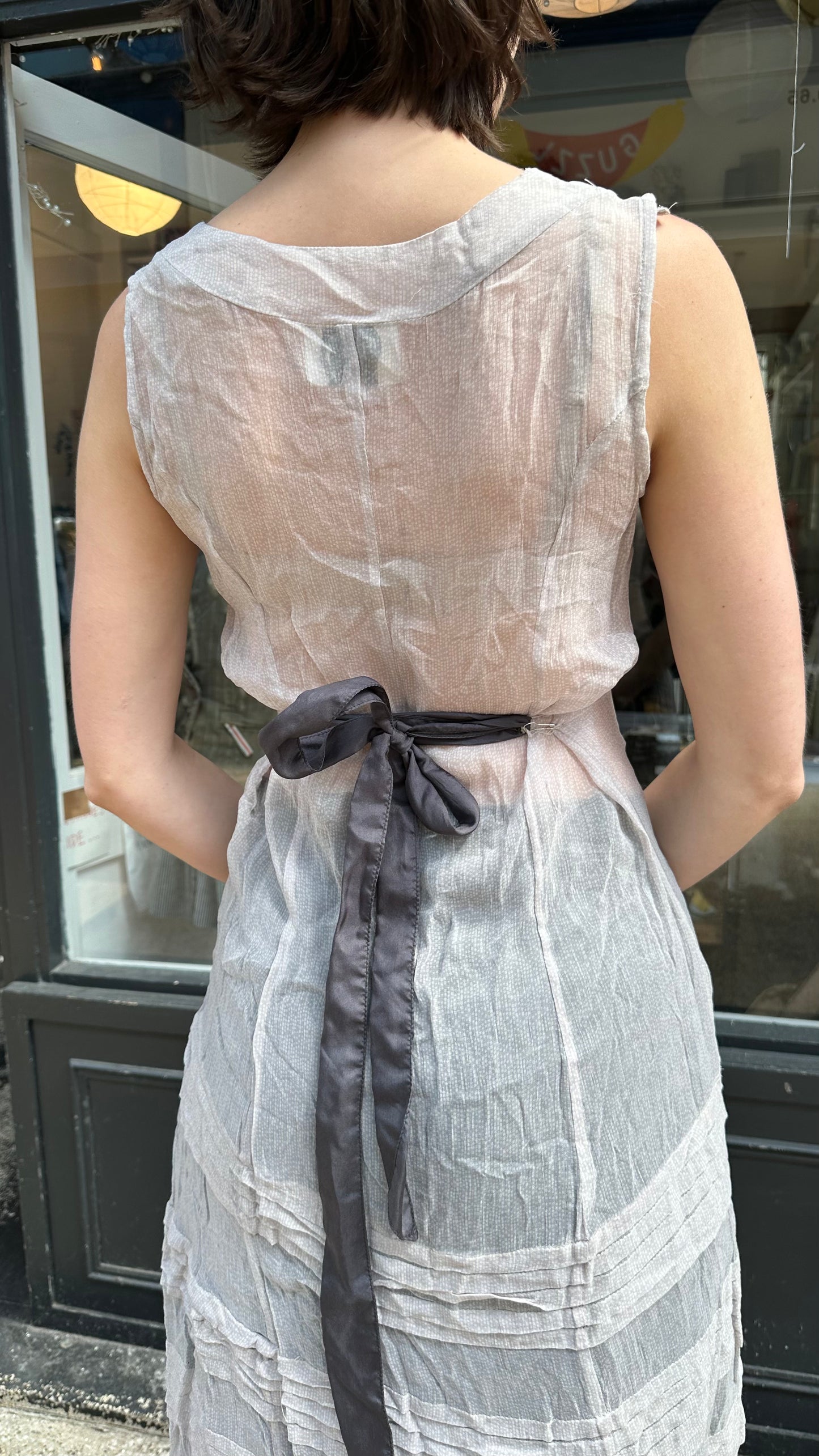 Grey chiffon dress