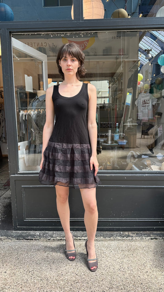 Black drop waist dress