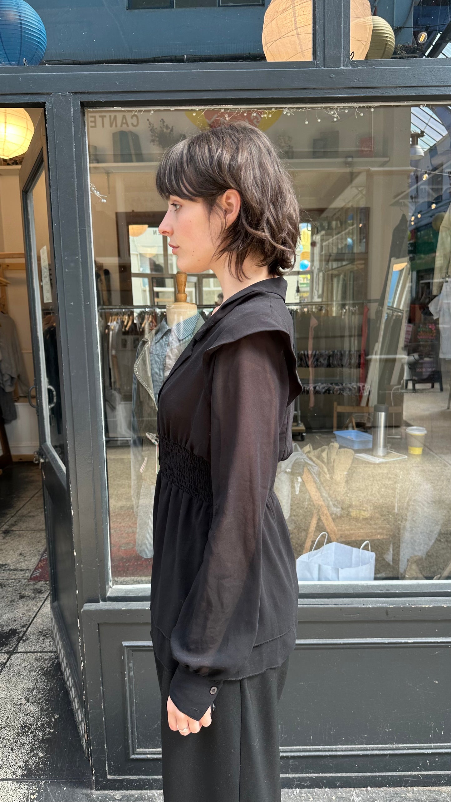 Black sheer shirt