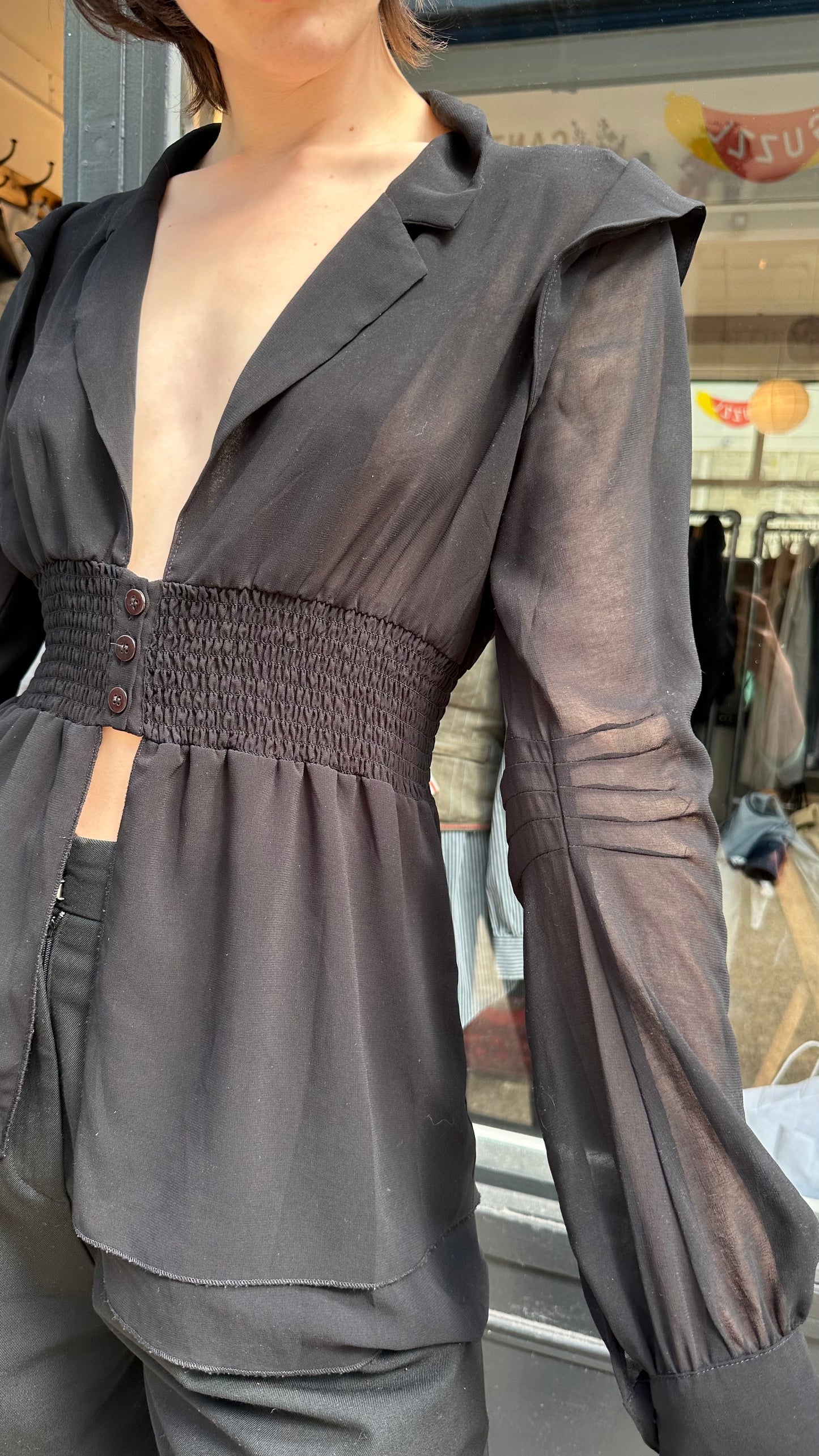 Black sheer shirt