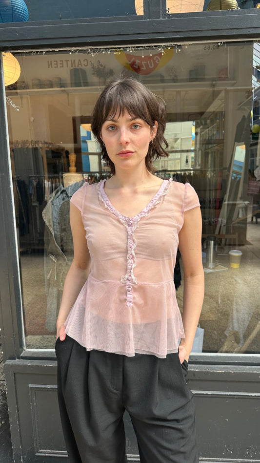 Pink sheer blouse