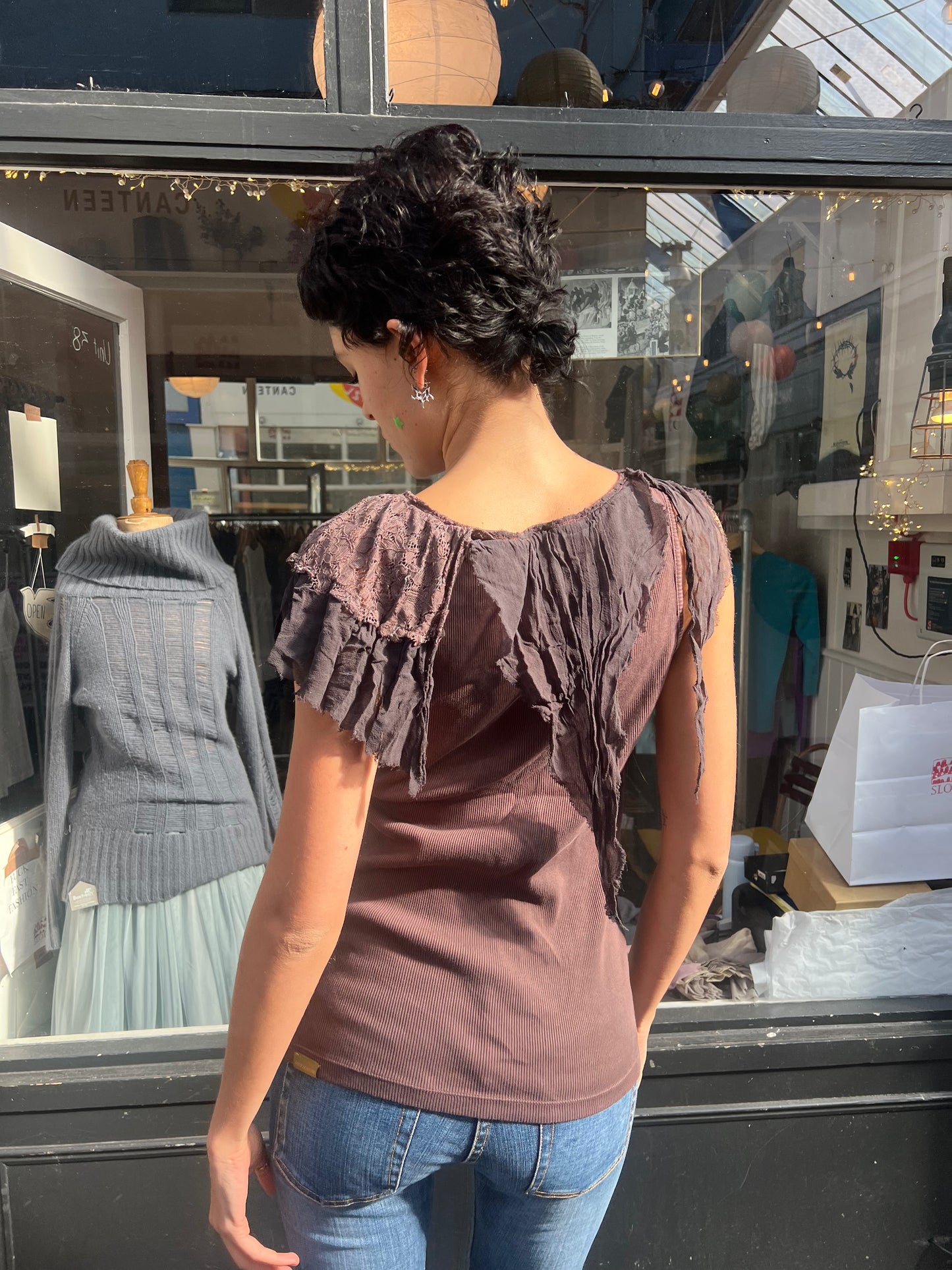 DKNY jeans brown cotton tank