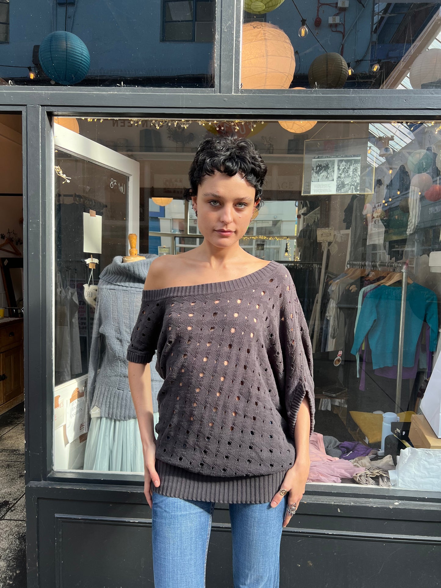 charcoal grey slouchy knit