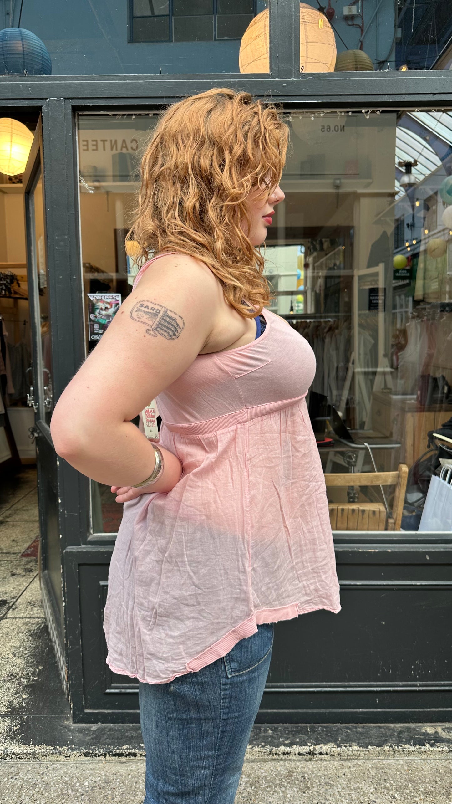 Pink cotton baby doll top