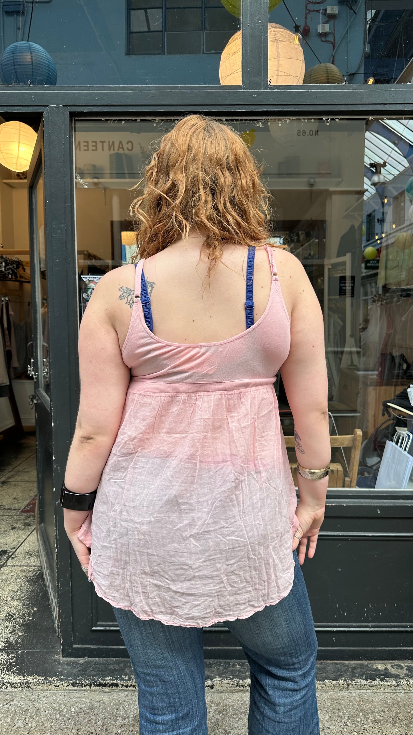 Pink cotton baby doll top