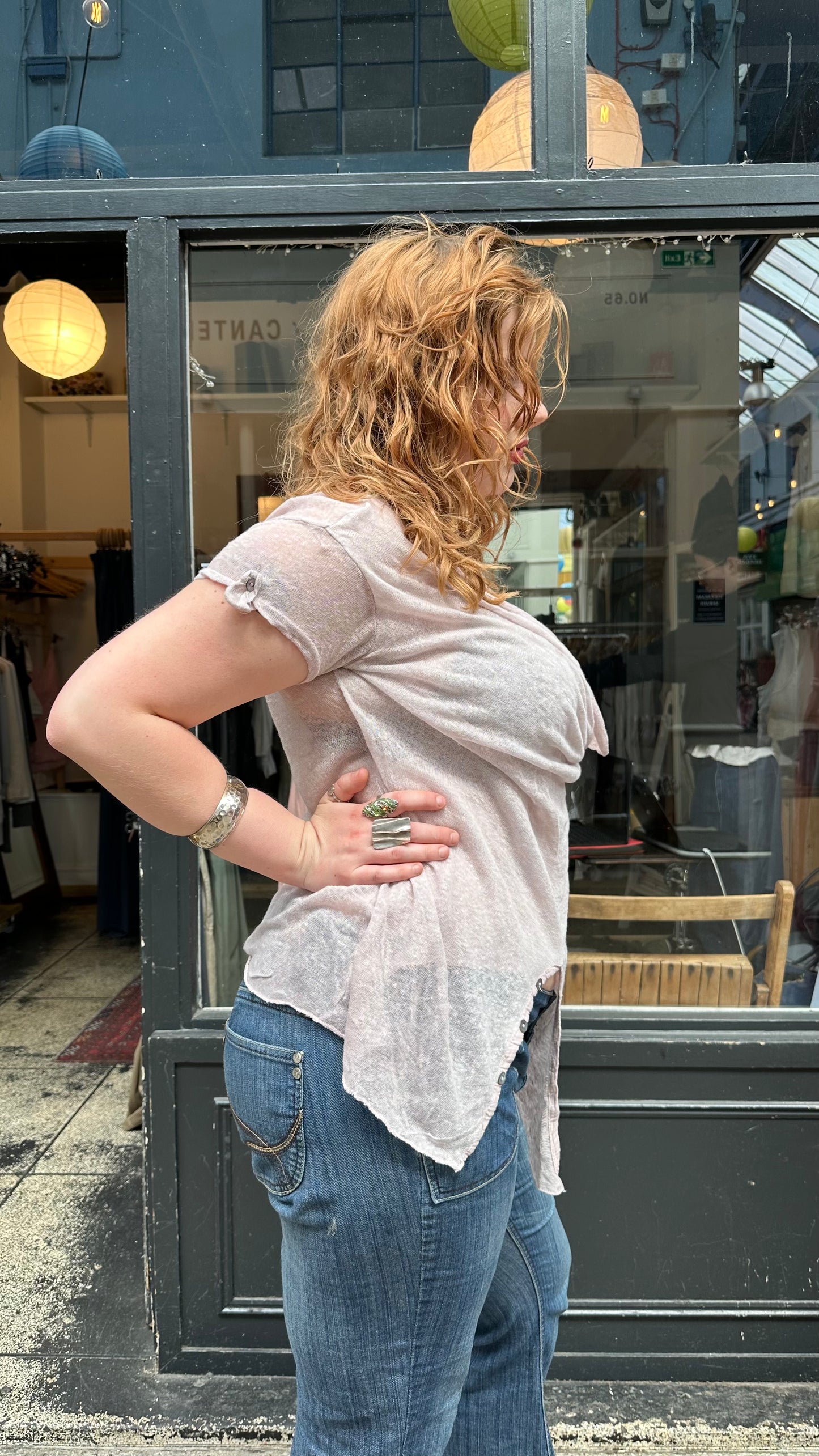 Fine knit cowel neck top