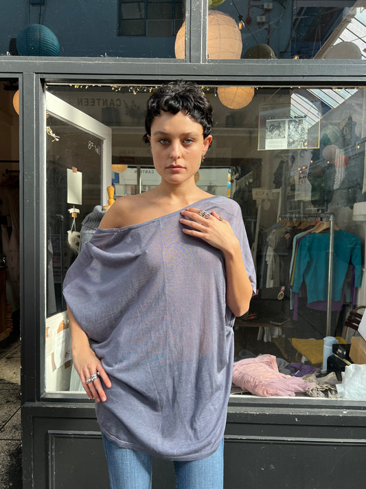 Grey blue batwing cardigan