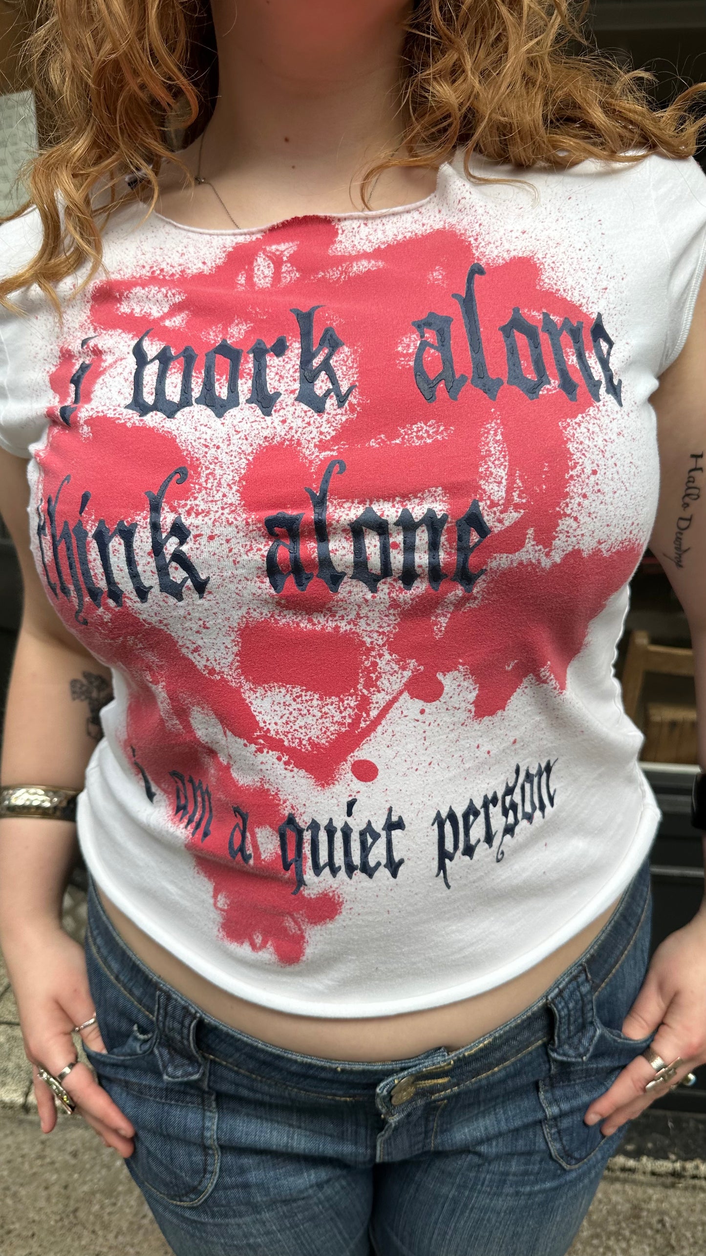 White graphic T-shirt