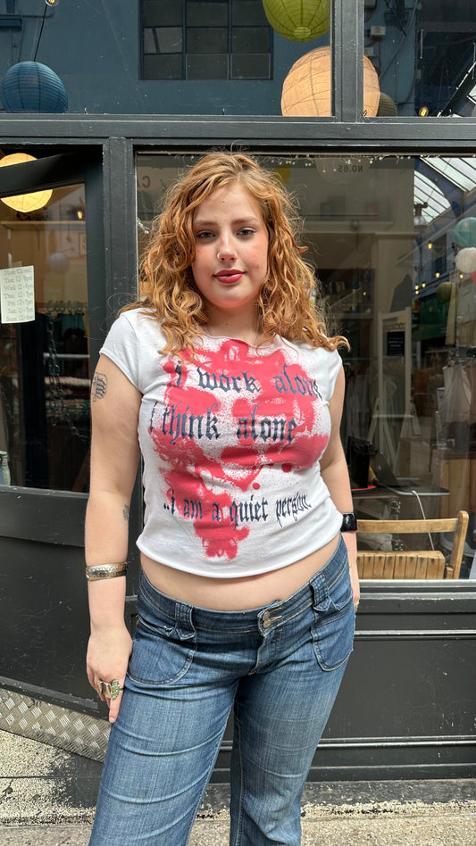 White graphic T-shirt