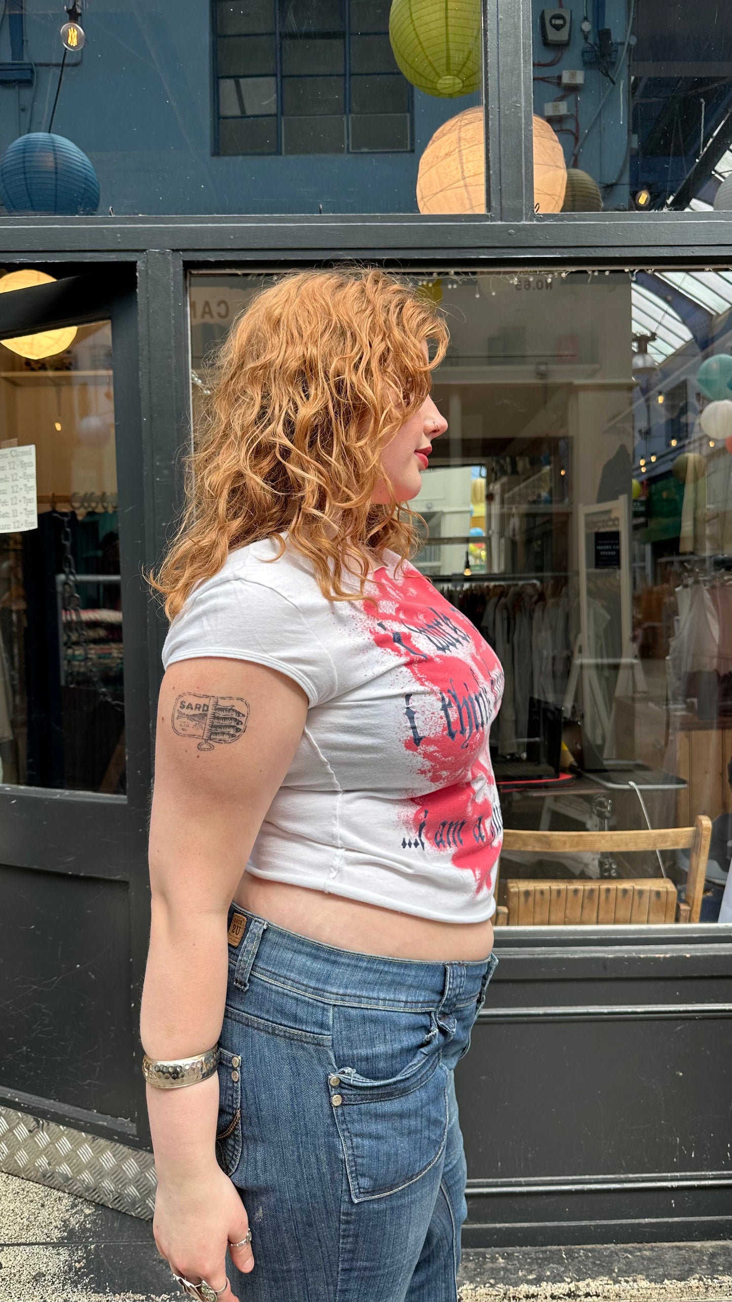 White graphic T-shirt
