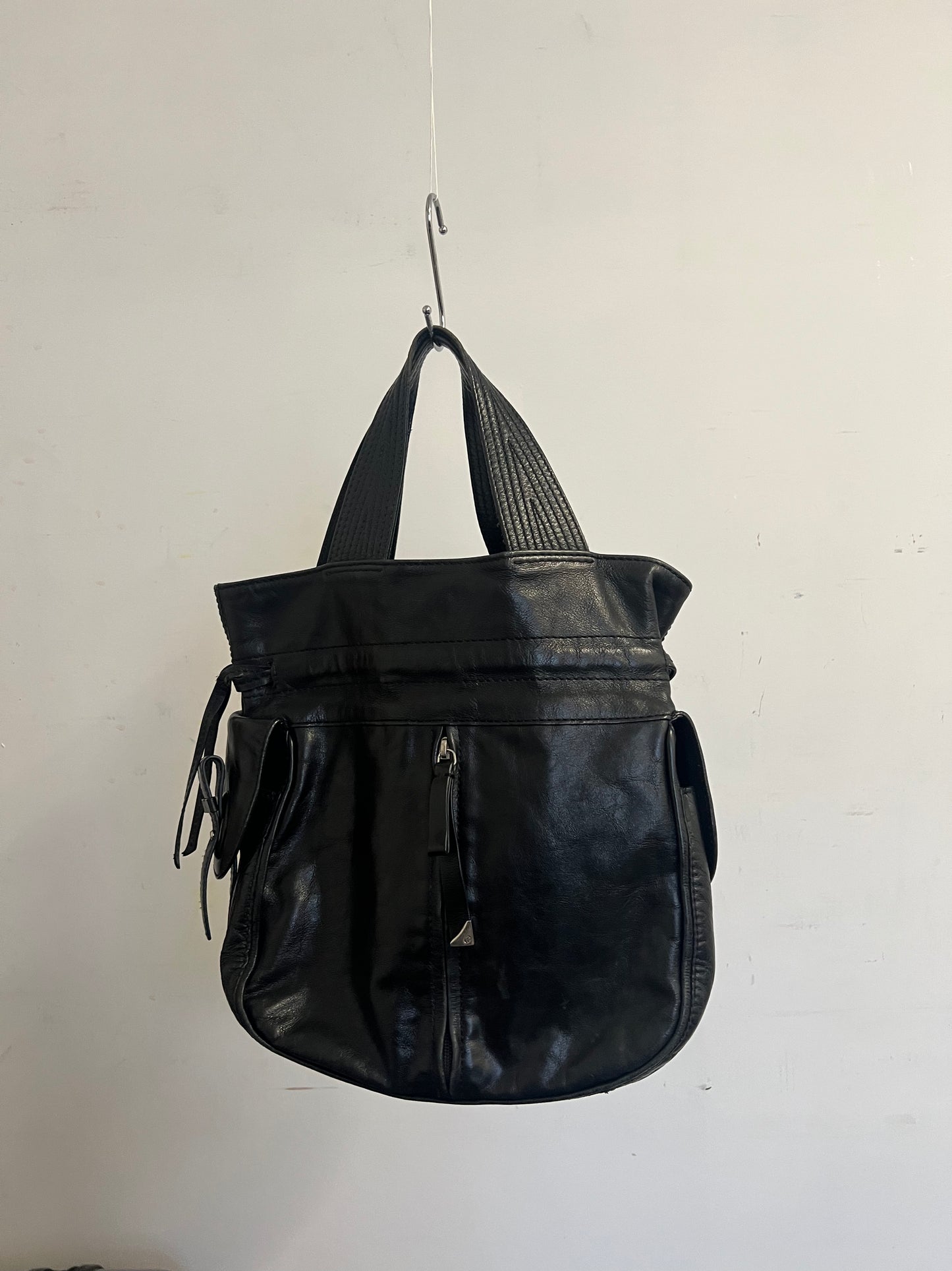 francesco biasi black leather bag