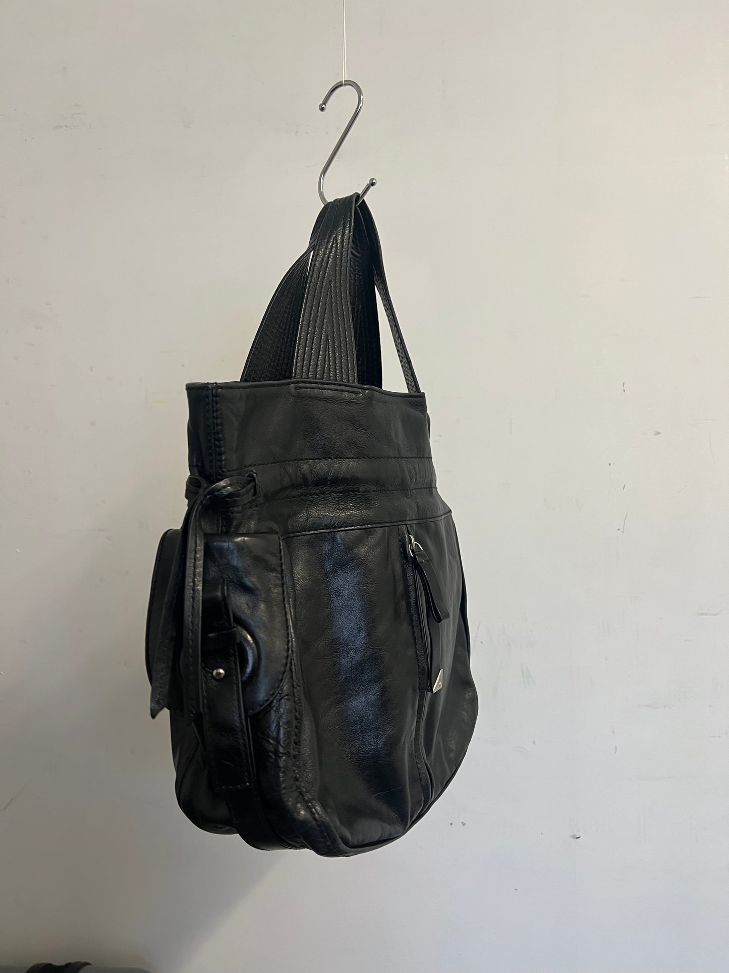 francesco biasi black leather bag