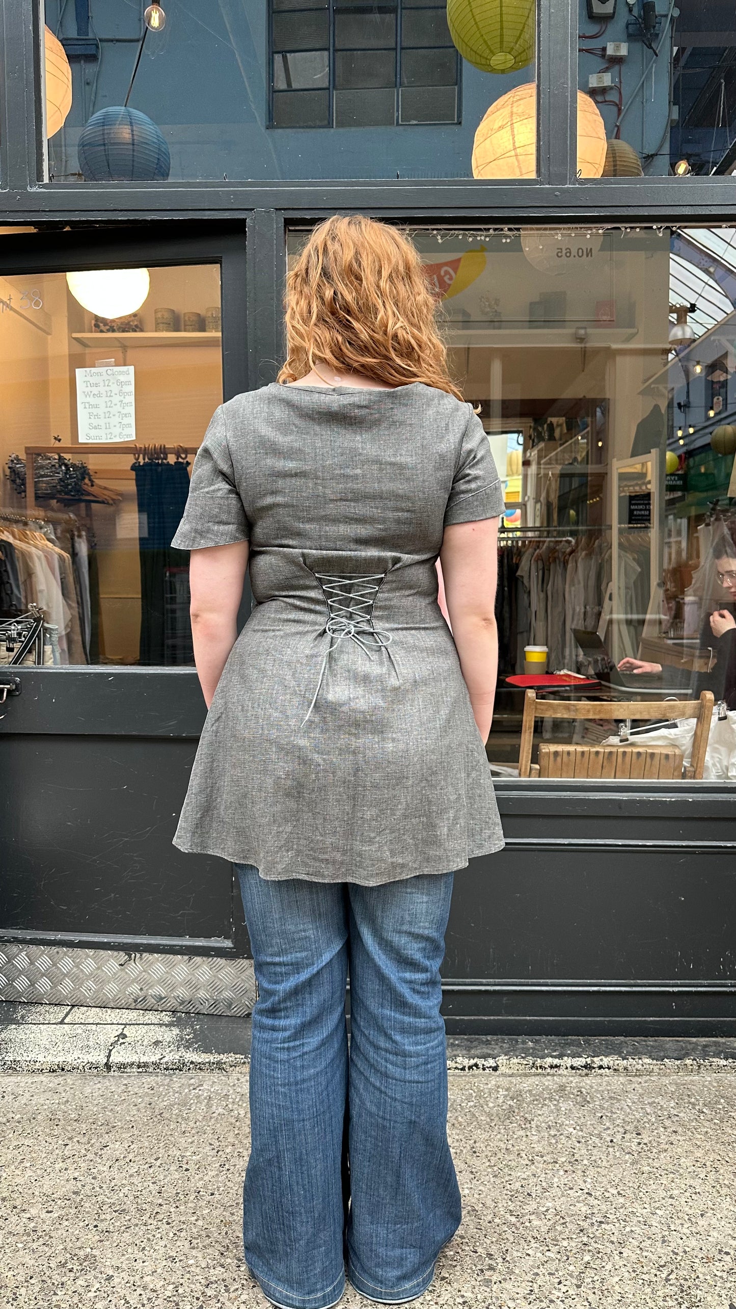 Grey corseted mini dress
