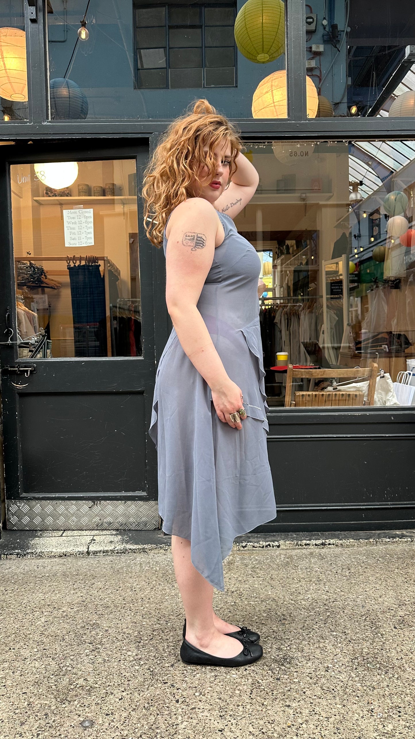 Blue asymmetric maxi dress
