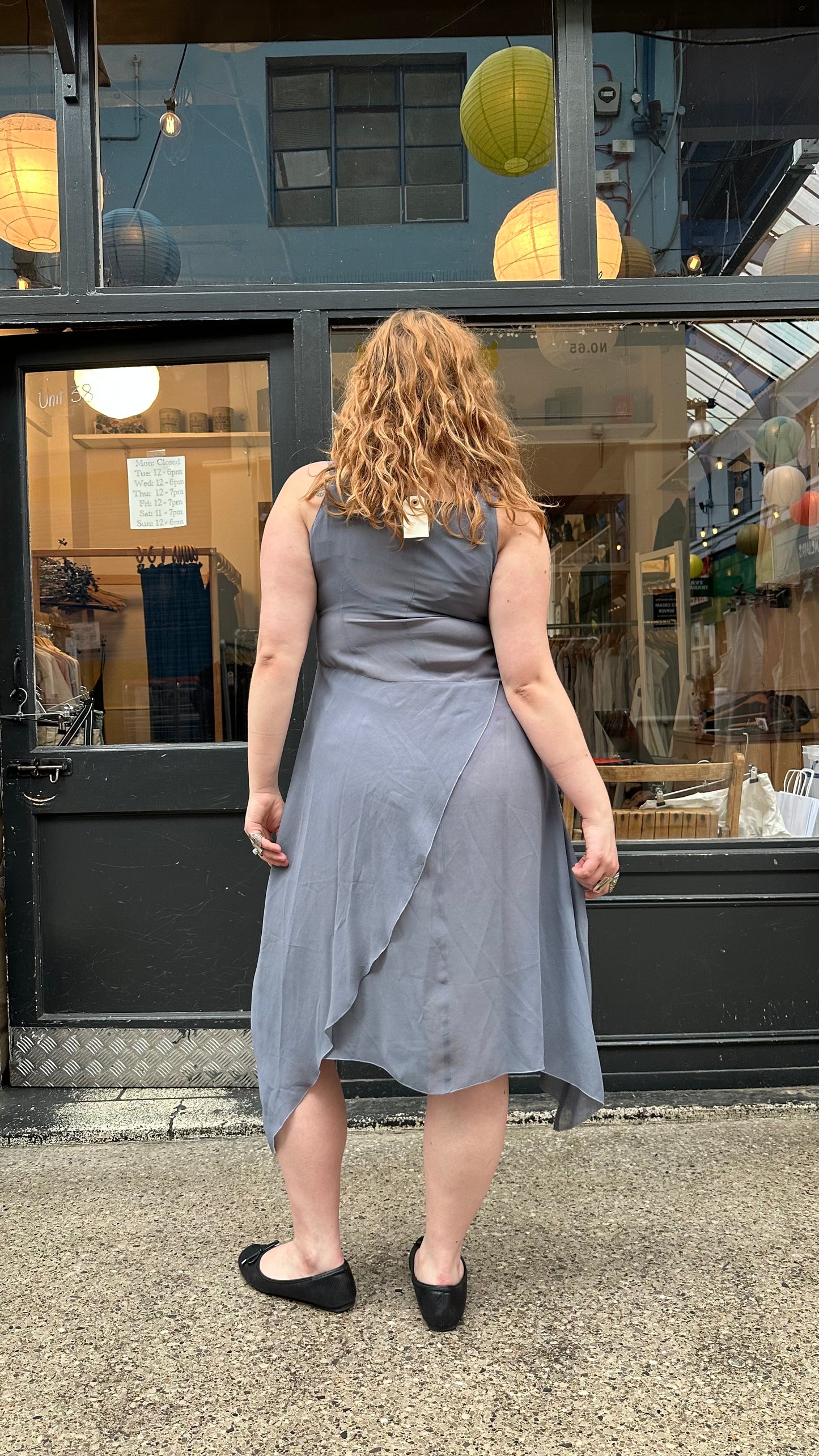 Blue asymmetric maxi dress