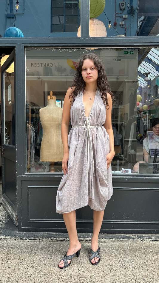 ALL SAINTS 100% cotton halter neck dress