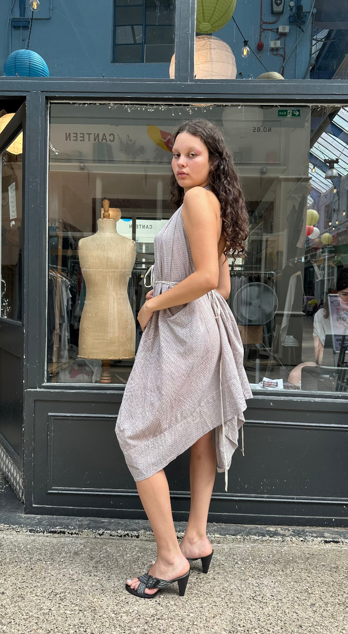 ALL SAINTS 100% cotton halter neck dress
